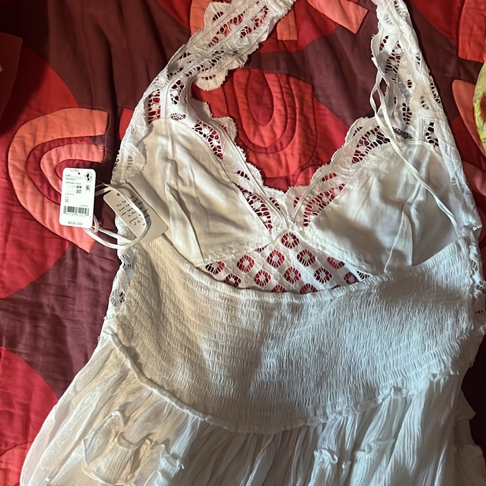 Free People White Asymmetrical Cut Out Tank Top - Picture 3 of 3
